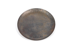 Schale, Alu rund gehämmert Ø40 x H2cm, antik