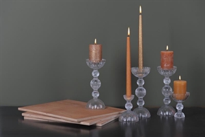 Kerzenständer, Ruffles pillar Ø9.2x H22.5cm, glas