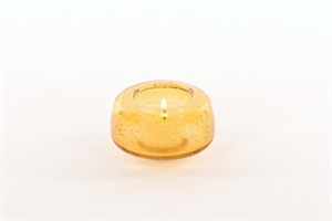 Teelichthalter Glas Blown Ø8.6x H5.5cm, amber Teelichthalter Glas Blown Ø8.6x H5.5cm, amber