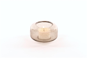 Teelichthalter Glas Blown Ø8.6x H5.5cm, grey Teelichthalter Glas Blown Ø8.6x H5.5cm, grey