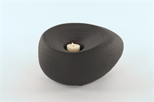 Kerzenhalter, Keramik Eggy L24.5x 23x H12.5cm, black