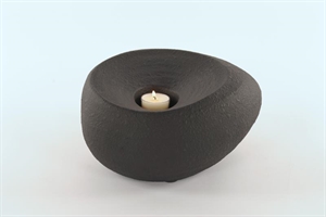 Kerzenhalter, Keramik Eggy L24.5x 23x H12.5cm, black Kerzenhalter, Keramik Eggy L24.5x 23x H12.5cm, black
