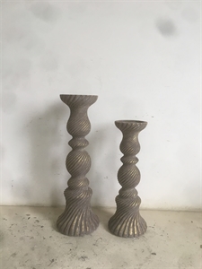 Kerzenhalter, Keramik Ø13.5x H40.5cm, browngold