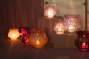 Windlicht, Glas Cute cup Ø14x H14cm, orange Windlicht, Glas Cute cup Ø14x H14cm, orange