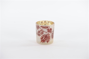 Windlicht, Farn Ø7.3x H8cm, rotbraun Windlicht, Farn Ø7.3x H8cm, rotbraun