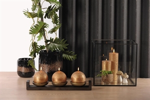 Kerzenhalter, Holz - L43.5x 11x H5.5cm, darkwood Kerzenhalter, Holz - L43.5x 11x H5.5cm, darkwood