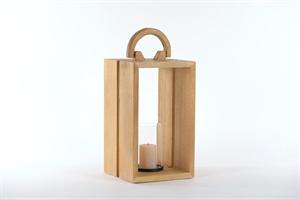 Laterne, Holz offen L23x 23x H39cm, braun Laterne, Holz offen L23x 23x H39cm, braun