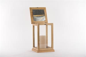 Laterne, Holz - L26.5x 26.5x H43.5cm, braun Laterne, Holz - L26.5x 26.5x H43.5cm, braun