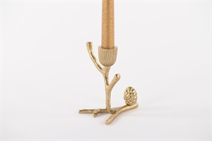 Kerzenhalter, Zweig - Alu L9.5x 7x H12.5cm, gold Kerzenhalter, Zweig - Alu L9.5x 7x H12.5cm, gold
