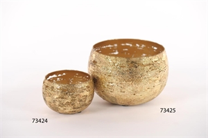 Windlicht, Goldflake Metall - Ø17x 11cm, old gold Windlicht, Goldflake Metall - Ø17x 11cm, old gold