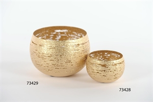 Windlicht, Goldleather Metall - Ø17x 11cm, gold Windlicht, Goldleather Metall - Ø17x 11cm, gold