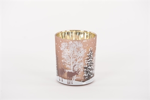 Windlicht Votiv, Winter Ø9x H10cm, snowy moose Windlicht Votiv, Winter Ø9x H10cm, snowy moose