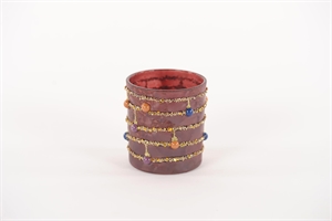 Windlicht Votiv, Wunderwinter Ø7x H8cm, burgundy Windlicht Votiv, Wunderwinter Ø7x H8cm, burgundy