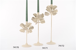 Kerzenständer, Florale metall Ø17x H30cm, creme Kerzenständer, Florale metall Ø17x H30cm, creme