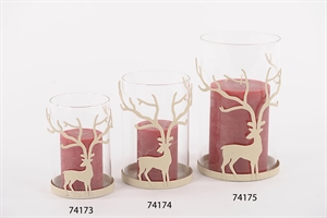 Windlicht, Mighty elk Ø9x H13.5cm, klar/met. Windlicht, Mighty elk Ø9x H13.5cm, klar/met.