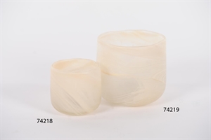 GlasVotiv, Glow on Ø9x H9cm, abricot GlasVotiv, Glow on Ø9x H9cm, abricot