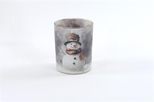 Windlicht Votiv, Snowmann Ø10x H12.5cm, bunt Windlicht Votiv, Snowmann Ø10x H12.5cm, bunt