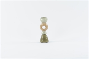 Kerzenständer, Intaba - Glas Ø8.5x H23cm, grün/beige Kerzenständer, Intaba - Glas Ø8.5x H23cm, grün/beige