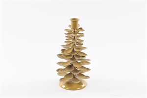 Kerzenhalter, Zapfenform - metall 11.5x 23cm, gold Kerzenhalter, Zapfenform - metall 11.5x 23cm, gold