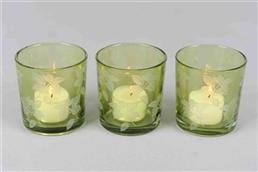 Windlicht, Blattmotiv Ø7.3 x 8cm, grün Windlicht, Blattmotiv Ø7.3 x 8cm, grün