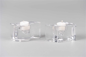 Kerzenständer, L12.9x 6x H6.8cm, klarglas