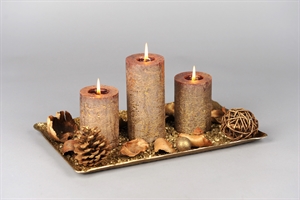 Schale, Alu eckig gehämmert L37x 23x H2cm, braun Schale, Alu eckig gehämmert L37x 23x H2cm, braun