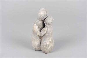 Zementfigur, Eltern L10.5x 9x H20.5cm, rock