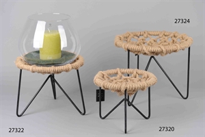 Seil Tisch, Qjute Ø31x H25cm, natur Seil Tisch, Qjute Ø31x H25cm, natur