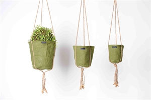 Blumentopfhalter, mit Leinen - set/16, olive Blumentopfhalter, mit Leinen - set/16, olive
