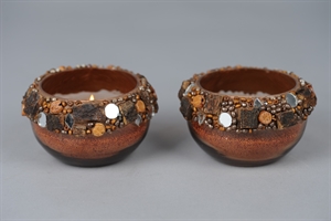 Schale, Perles de Noël Ø9x H8cm, braun Schale, Perles de Noël Ø9x H8cm, braun