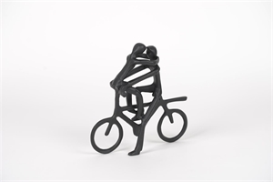 Figur, Pärchen auf Fahrrad L25x H25cm, alu black Figur, Pärchen auf Fahrrad L25x H25cm, alu black