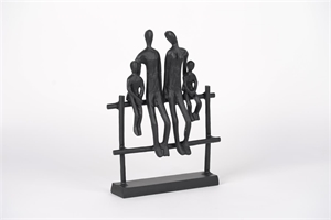 Figur, sitzende Familie L25x H26cm, alu black