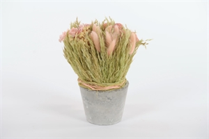 Blumenstrauß, im Topf Ø11x H22cm, rosa/grün Blumenstrauß, im Topf Ø11x H22cm, rosa/grün