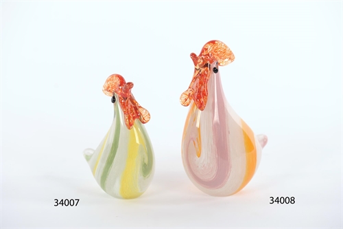 Deko Hahn, Glas - L9x 5.5x H11.5cm, grün Deko Hahn, Glas - L9x 5.5x H11.5cm, grün
