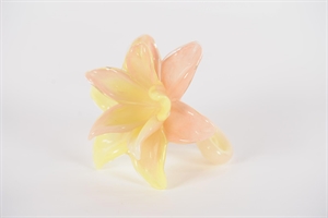 Blume Amaryllis - Glas - L14x H10cm, peach/yellow Blume Amaryllis - Glas - L14x H10cm, peach/yellow