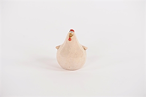 Huhn Poulet, Keramik - L8.8x 8.8x H11, weiss Huhn Poulet, Keramik - L8.8x 8.8x H11, weiss