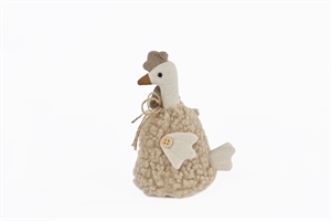 Huhn, Frizzle - Wolle L7x 9x H15, weiss Huhn, Frizzle - Wolle L7x 9x H15, weiss