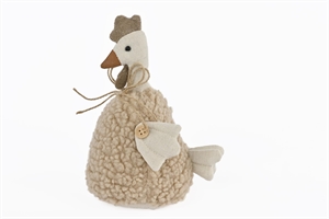 Huhn, Frizzle - Wolle L13x 10x H21cm, weiss Huhn, Frizzle - Wolle L13x 10x H21cm, weiss