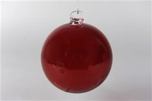 Glaskugel, mit Glasöse - 15cm, rot