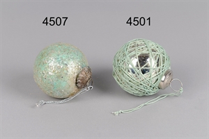 Kugel, Twini mit Oese - 7.6cm, aqua Kugel, Twini mit Oese - 7.6cm, aqua