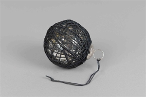 Kugel, Twini mit Oese - 7.6cm, schwarz Kugel, Twini mit Oese - 7.6cm, schwarz