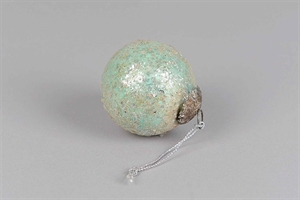 Kugel, Glimmer mit Oese - 7.6cm, aqua