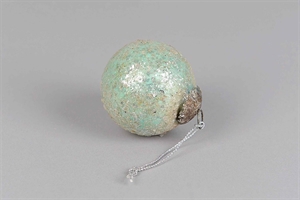 Kugel, Glimmer mit Oese - 7.6cm, aqua Kugel, Glimmer mit Oese - 7.6cm, aqua