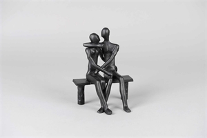 Figur, Paar auf Bank L16x 15x H20cm, burn Figur, Paar auf Bank L16x 15x H20cm, burn