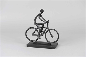 Figur, By bike L25x 10x H27cm, burn