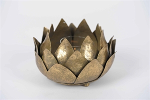 Pflanze, Teelichthalter - Ø24x H13cm, bronce Pflanze, Teelichthalter - Ø24x H13cm, bronce