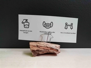 Holzstab, mit Clip, braun/silber Holzstab, mit Clip, braun/silber