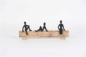 Figur, Relaxing threesome L41.5x 8x H15cm, burn