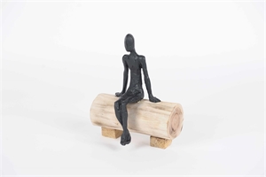 Figur, Relaxing lady L17x 10x H21cm, burn Figur, Relaxing lady L17x 10x H21cm, burn