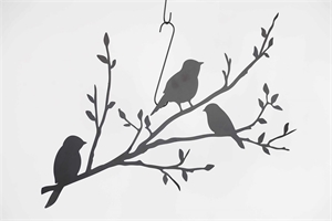 Bild, Birds metall L85x 0.6x H50cm, schwarz